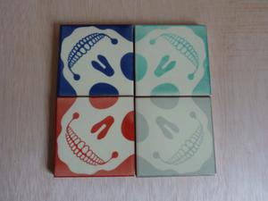 Posavasos calaveras de colores